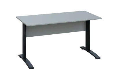 EPK 27 - 14 stůl kancelářský, kovová podnož černá, deska 25 mm, široký 1400 mm, šedá